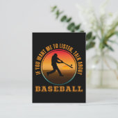 Funny Baseball Sprichwort Vintage Silhouette Playe Postkarte (Stehend Vorderseite)