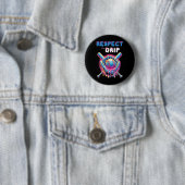 Funny Baseball Tropfen Ice Cream Dripping Respekt Button (Beispiel)