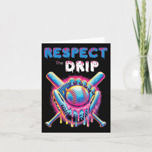 Funny Baseball Tropfen Ice Cream Dripping Respekt Karte