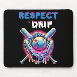Funny Baseball Tropfen Ice Cream Dripping Respekt  Mousepad