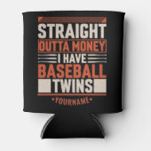 Funny Baseball Twin Parent Geschenk Dosenkühler (Vorderseite)