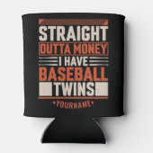 Funny Baseball Twin Parent Geschenk Dosenkühler (Rückseite)