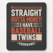 Funny Baseball Twin Parent Geschenk Mousepad (Vorne)