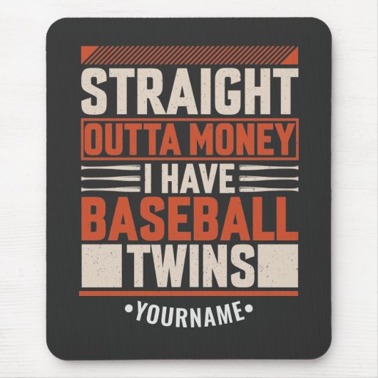 Funny Baseball Twin Parent Geschenk Mousepad (Vorne)