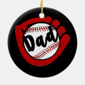 Funny Baseball Vater für Baseball Softball-Mama Keramik Ornament (Hinten)