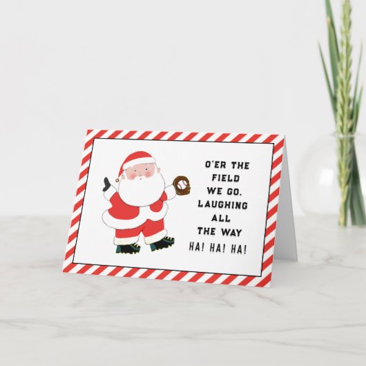 Funny Baseball Weihnachtskarten Feiertagskarte (Vorderseite)