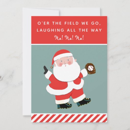 Funny Baseball Weihnachtskarten Feiertagskarte (Vorderseite)