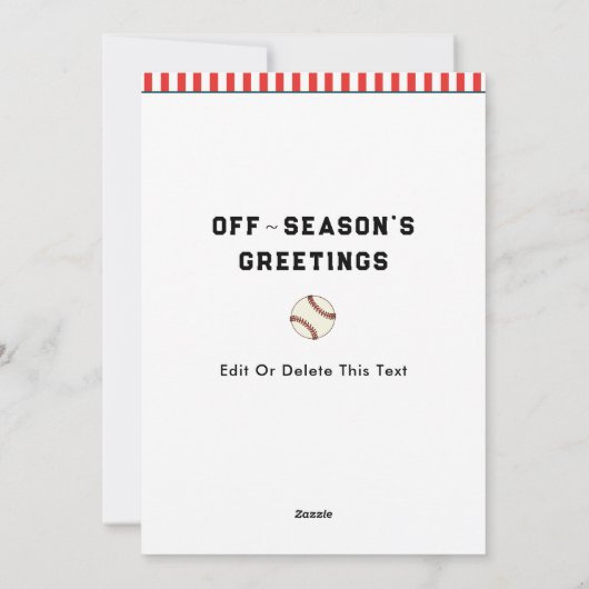 Funny Baseball Weihnachtskarten Feiertagskarte (Rückseite)