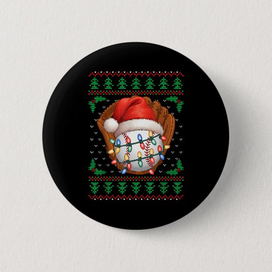 Funny Baseball Xmas Boys Men Women Kids Ugly Chris Button (Vorderseite)