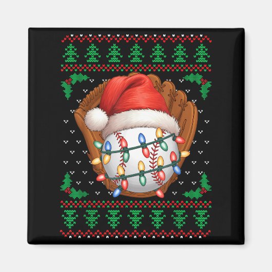 Funny Baseball Xmas Boys Men Women Kids Ugly Chris Magnet (Vorne)