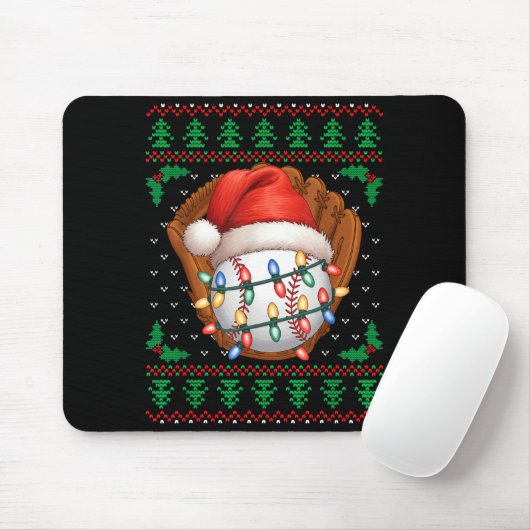 Funny Baseball Xmas Boys Men Women Kids Ugly Chris Mousepad (Mit Mouse)