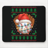 Funny Baseball Xmas Boys Men Women Kids Ugly Chris Mousepad (Vorne)