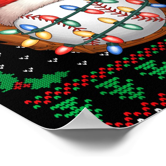 Funny Baseball Xmas Boys Men Women Kids Ugly Chris Poster (Ecke)