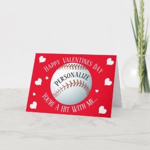 Funny Baseball You're A Hit Valentines Feiertagskarte