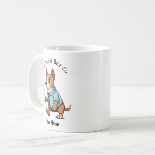 Funny Basenji Dog Business Suit Coffee  Kaffeetasse (Vorderseite Links)