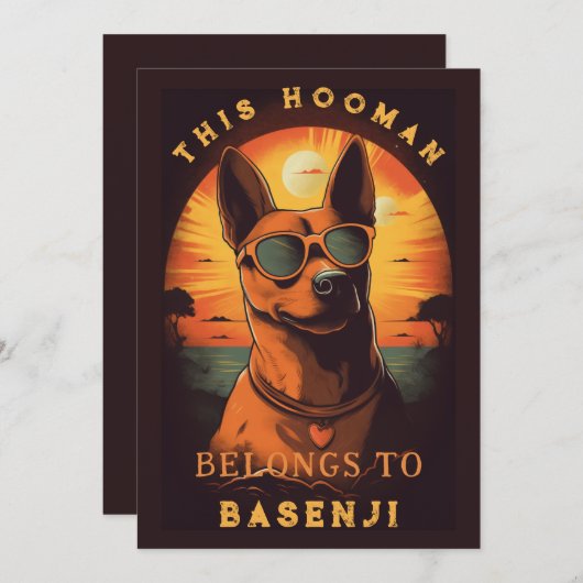 Funny Basenji Dog Parent Personalisiert Ankündigung (Vorne/Hinten)