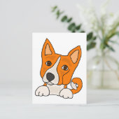 Funny Basenji Welppy Dog Art Postkarte (Stehend Vorderseite)