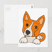 Funny Basenji Welppy Dog Art Postkarte (Vorne/Hinten)