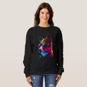 Funny BasenjiDog owner Vaporwave Notorious DJ Sweatshirt (Vorne ganz)