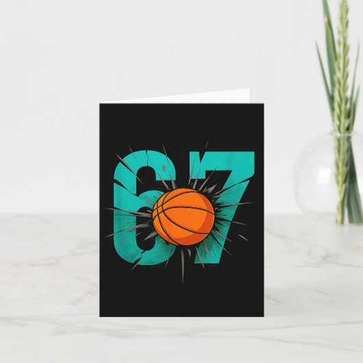 Funny Basketball 67 Six Seven 6 7 Outfits For Boys Karte (Vorderseite)