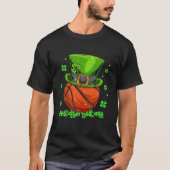 Funny Basketball Ball Leprechaun Hat St Patricks D T-Shirt (Vorderseite)