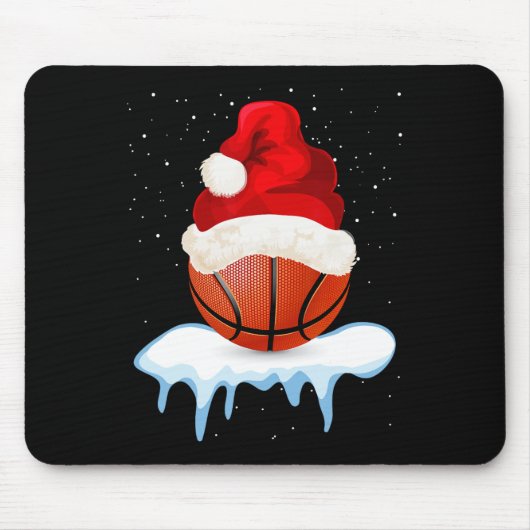 Funny Basketball Ball Weihnachtsdesign Mousepad (Vorne)