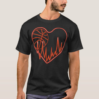 Funny Basketball Basketball Herzschlag T-Shirt