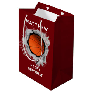 Funny Basketball Birthday Mittlere Geschenktasche Geschenktüte