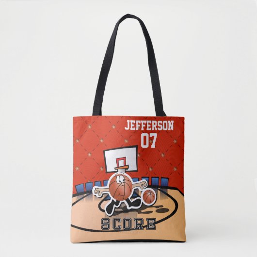 Funny Basketball-Charakter Tasche (Vorderseite)