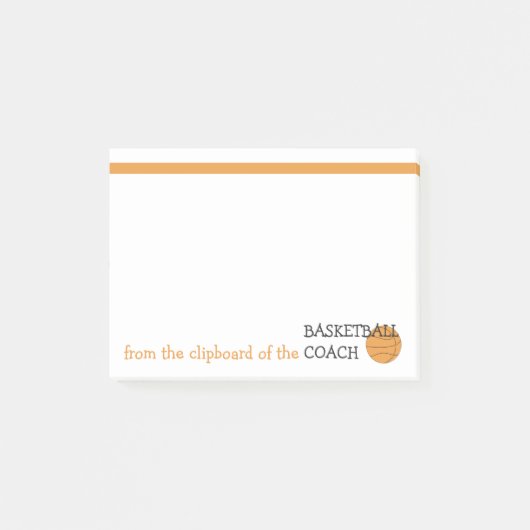Funny Basketball Coach Zwischenablage für Textvorl Post-it Klebezettel (Vorderseite)