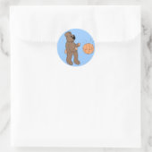 Funny Basketball Design Runder Aufkleber (Tasche)