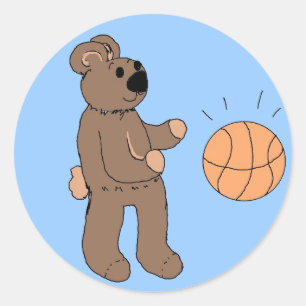 Funny Basketball Design Runder Aufkleber