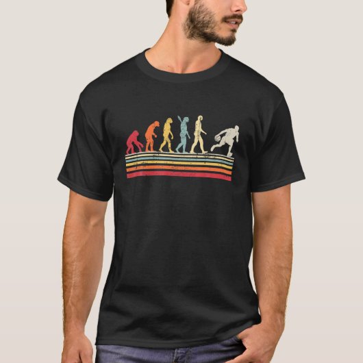 Funny Basketball Evolution Mann Vintag Retro T-Shirt (Vorderseite)