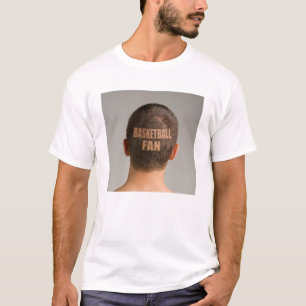Funny Basketball Fan T - Shirt Haarbcut Shaved Hea