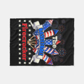 Funny Basketball Firecracker 4. Juli Familie Ma Fleecedecke (Vorderseite (Horizontal))