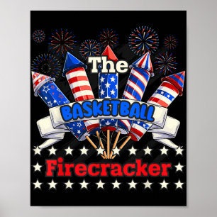 Funny Basketball Firecracker 4. Juli Familie Ma Poster