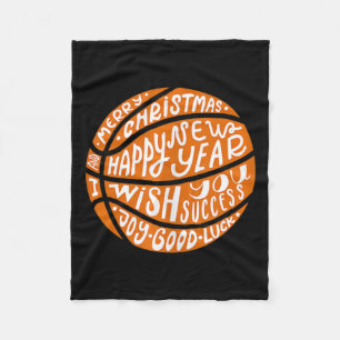 Funny Basketball Frohe Weihnachten Glück Neues Jah Fleecedecke