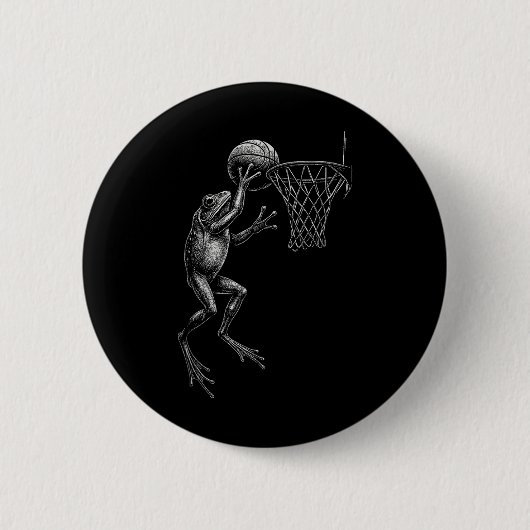 Funny Basketball Frosch Button (Vorderseite)