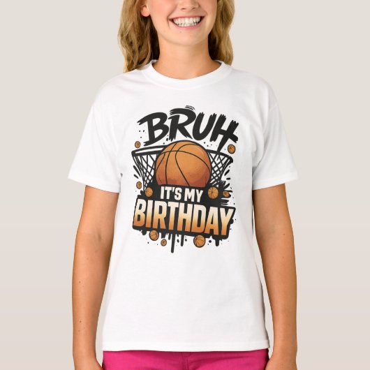Funny Basketball Geburtstag T - Shirt Design für K (Vorderseite)
