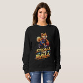 Funny Basketball Geschenk für Spitz Spitz Dog Lov Sweatshirt (Vorne ganz)