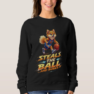Funny Basketball Geschenk für Spitz Spitz Dog Lov Sweatshirt