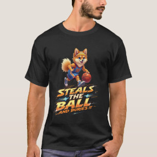 Funny Basketball Geschenk für Spitz Spitz Dog Lov T-Shirt