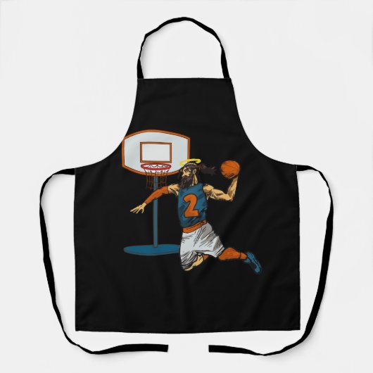 Funny Basketball Jesus Player Christlicher Spaß Sl Schürze (Vorderseite)