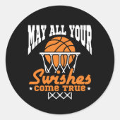 Funny Basketball Möge alle Ihre Schwule treffen Runder Aufkleber (Vorderseite)