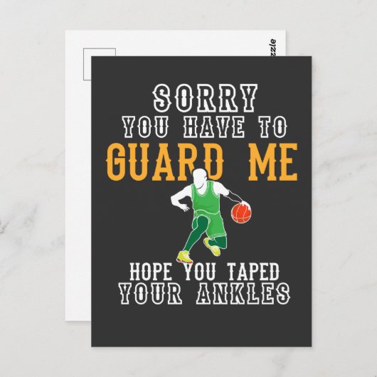 Funny Basketball Postkarte (Vorne/Hinten)