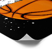 Funny Basketball Rentier Weihnachtsmannmütze Weihn Poster (Ecke)