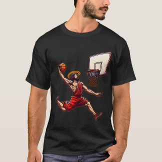Funny Basketball Retro Jesus Christus T-Shirt