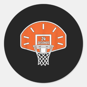 Funny Basketball Shot Clock 24 Sekunden Basketball Runder Aufkleber