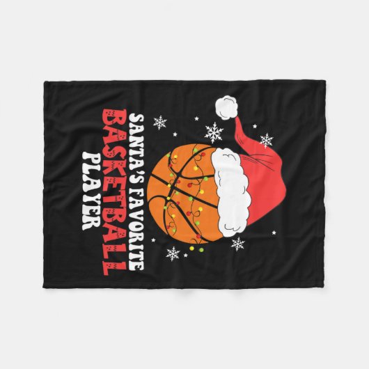 Funny Basketball Spieler Weihnachtsbasketball Love Fleecedecke (Vorderseite (Horizontal))