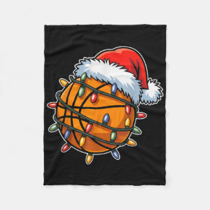 Funny Basketball Spieler WeihnachtsLICHT Santa Ha Fleecedecke